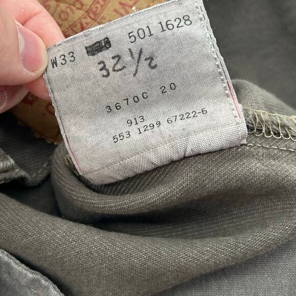 Vintage 90s Men's Levis 501 Button Fly Brown Denim Straight Leg Jeans (32x32.5) - Picture 9 of 10